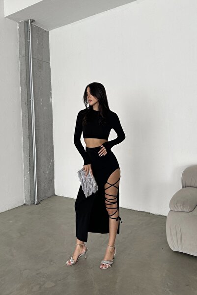 Eka Жіночий костюм з чорною спідницею з розрізом 1026221382