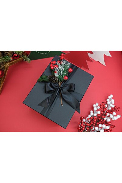 Zeta Collection Yılbaşı Kokinalı Siyah Boş Hediye Kutusu -Sert Karton- 25 cm ...