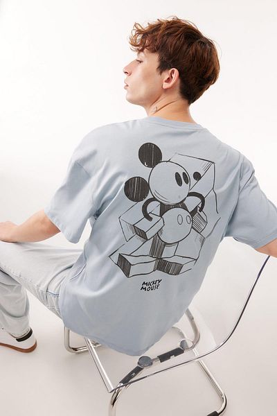 DeFacto Disney Mickey & Minnie Comfort Fit Crew Neck Back Printed Short Sleeve T-shirt B0358ax23wn