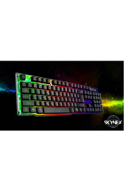 SKYNEX Metal Gövde Hisli Rgb Işıklı Oyuncu Gaming Klavye