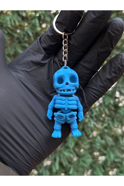 3dbaydesign MOVABLE MINI SKELETON KEYCHAIN (blue)