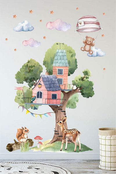 Grafikup Autocolant de perete pentru camera copiilor Tree House