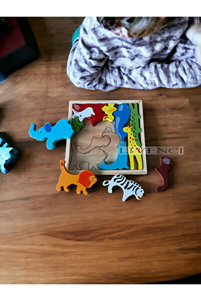 Livenci Ahşap Safari Hayvanlar Puzzle