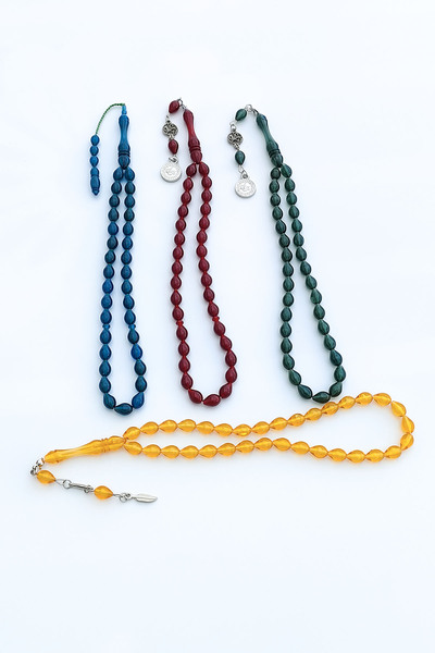 TREND COLLECTİON Damla croială Set de 4 cadouri pentru bărbați cu mărgele de rugăciune Albastru Roșu Verde Galben