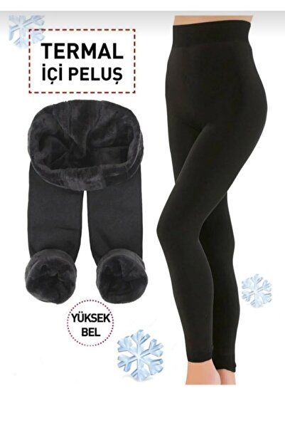 Q-İN POLAR İÇİ PELUŞ TERMAL TAYT KİLOTLU ÇORAP GÖRÜNÜMLÜ TAYT