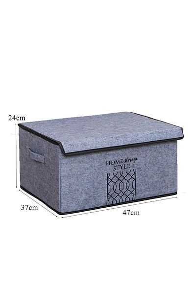 Emir-AYDIN 3 PCS Multi-Purpose Maxi Box with Felt Lid Storage Pouch 47x37x24cm