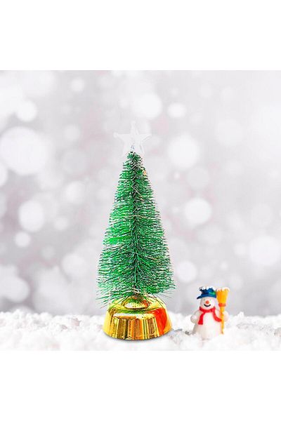CajuArt Decorative Led Lighted 25 cm Artificial Pine Tree Christmas Decor Ornament