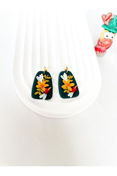 TREND Colorful Floral Minimal Polymer Clay Earrings