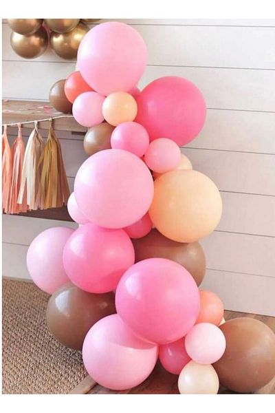 Çemrek Süs Parti Pink - Gold Chain Balloon Set i 60 Balloon and Chain