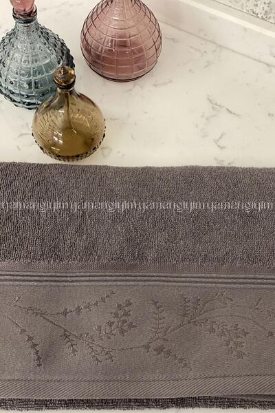 Özdilek Ditsy Hand-Face Towel 4 Pieces-Anthracite-Plum