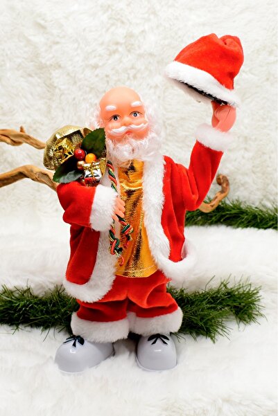 Waldern Hareketli Şapkalı Noel Baba Santa Claus Yılbaşı Süsü 30cm