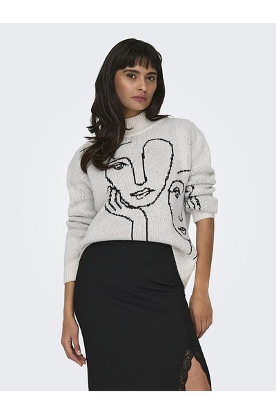 ONLY Onlviso High Collar Jaquard Strickpullover - Ls Knt