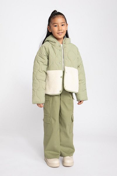 DeFacto Girl's Hooded Fleece Lined Quilted Coat A2491a823au