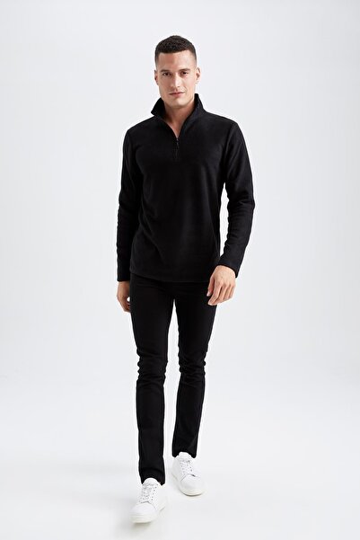 DeFacto Fleecová mikina se stojatým límečkem Regular Fit