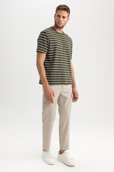 DeFacto Cargo Pocket and Elastic Waist Jogger Pants - All Direction Stretching, Straight Leg A8019Ax23Au