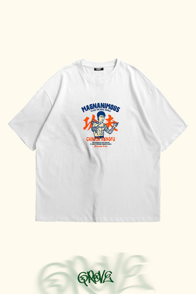 Grove Fashion Bruce Lee Smash Printed Unisex Oversize T-Shirt