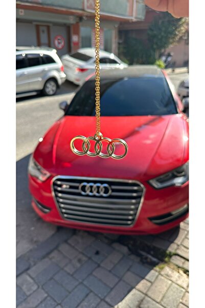 Alos Star Audi Araba Dikiz Aynası Süsü Audi Logosu Gold Pleksi