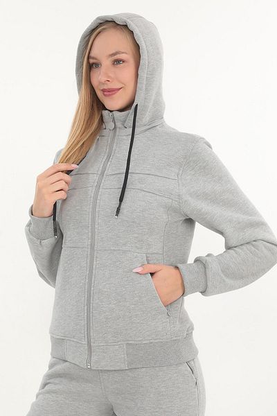 FORE SPORT Women's Gray Zippered 3 Thread Raster Hooded Set