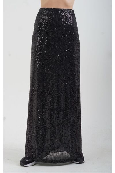 Zelish My Sister Fustă maxi cu paiete negru cu paiete