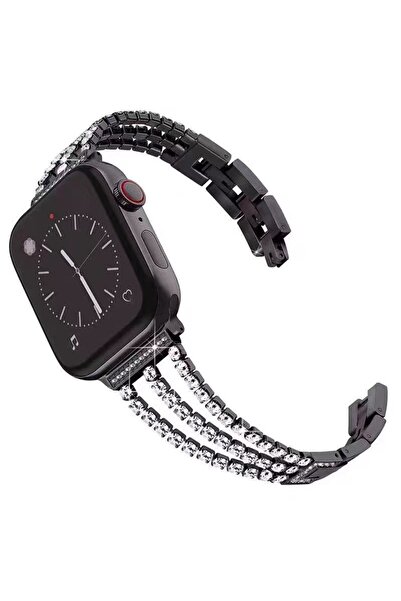 Techmaster Apple Watch 5 6 7 8 9 38mm 40mm 41mm Uyumlu Triple Diamond Kordon