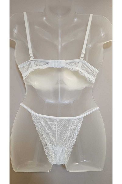 İHTİŞAM BUTİK BRA SET 2 PIECES WITH LACE DETAIL AND THONG