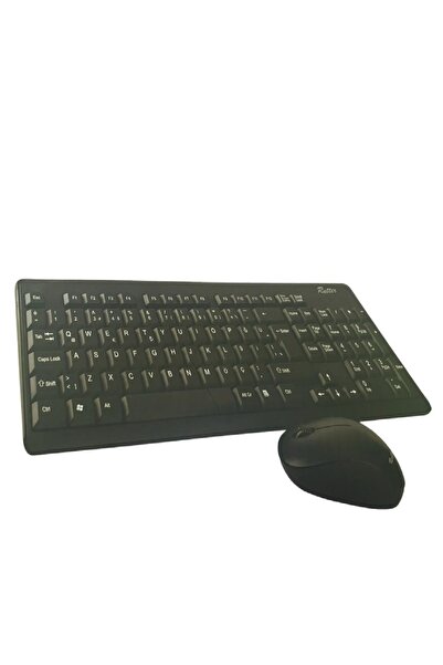 ARALMİNİAVM Kablosuz Q Tr Klavye Multimedya Wireless Siyah Klavye Ve Mouse Seti - Siyah