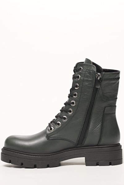 DERİR DERİ Γνήσιο δέρμα με στρογγυλά δάχτυλα με κορδόνια με φερμουάρ και τακούνι καθημερινά γυναικεία μποτάκια 66286