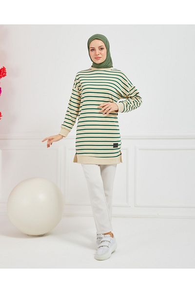 Arabul Triko Ριγέ Μοντέλο Βαμβακερό Μαντήλι Hijab