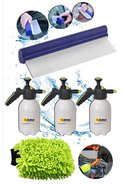 Omax 5 Parça Oto Bakım Seti 3 Ad. 2 Litre İlaçlama Fısıfısı Silikon Çekçek ve...