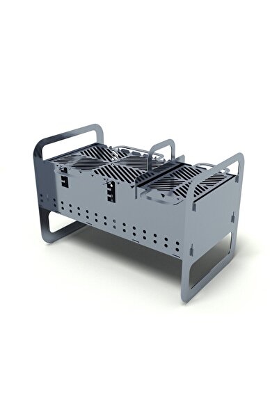 ARVALLI Portatif Sökülüp Takılabilir Jumbo Model Büyük Metal Mangal 2mm Kalınlık