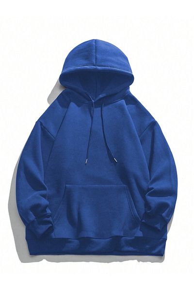 YUVEST Hanorac cu glugă albastru cu glugă cu imprimeu unisex DONT STRESS Blackrock