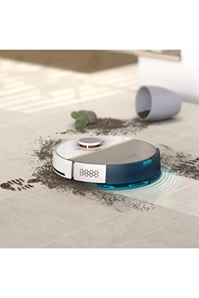 Philips Homerun 7000 Serisi, Beyaz Islak Kuru Robot Süpürge, 5000 PA,Titreşimli Mop,Sert Zemin ve HALI