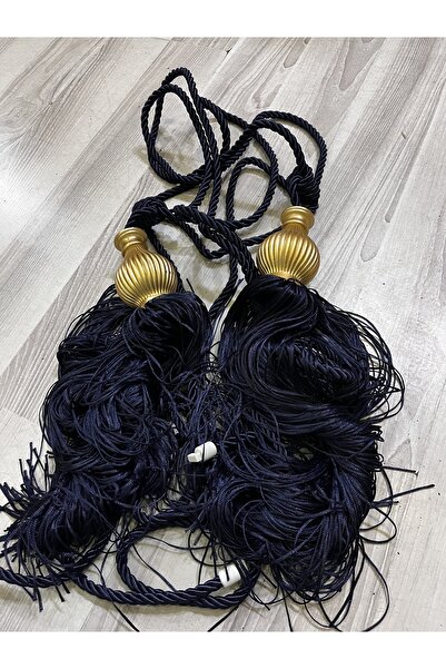 Fon Dünyası Фон завіса стельове кріплення з бахромою Брачоло синій золотий (2 штуки)