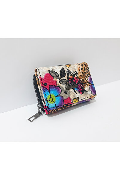 renkli çiçekler Women's Wallet Mini Pattern Women's Wallet