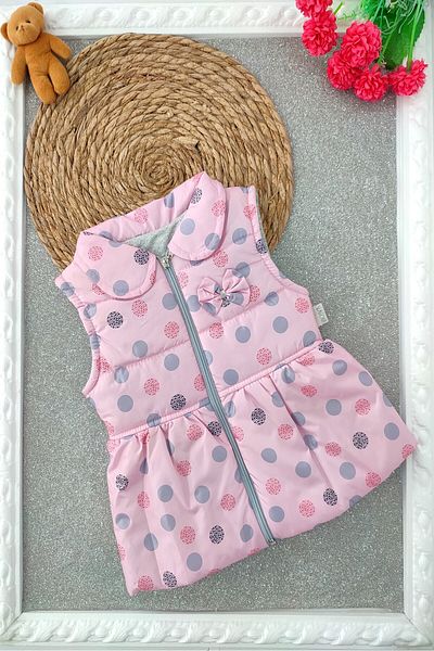 dubi baby Pink Inflatable Boni Vest for Girl - Bow Patterned and Lined