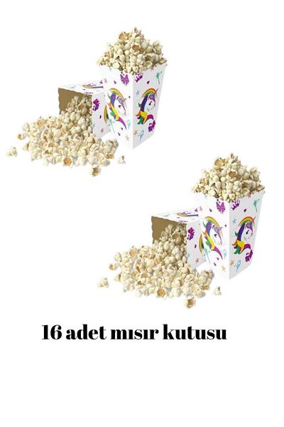 Parti Furyası Unicorn Colorful Corn Box 2 Packs