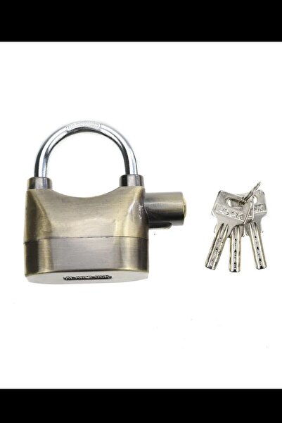 xolo Darbeli Su Geçirmez Alarmlı Bakır 110 Desibel Asma Kilit Yedek Anahtarlı...