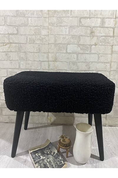 arkın koltuk döşeme Puf, Teddy Pelüş . Post . Siyah Ahşap Ayak Ince Zarif Tas...