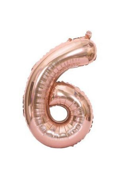 eğlencemarketi 80 Cm Rose Gold Bronze Foil Number Balloon - 34'' 6
