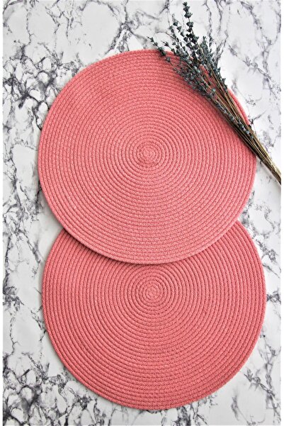 DedeEvTekstil 2-х 35 см Плетені джутові підставки під тарілки, американський сервіз, однотонні