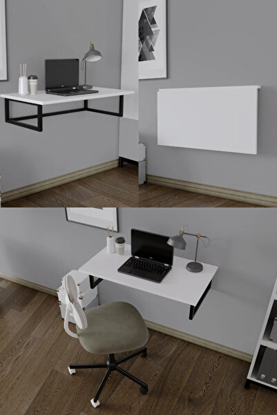 YüceerHome Duvara Monte Katlanabilir Pratik Çalışma Masası Bilgisayar Masası ...