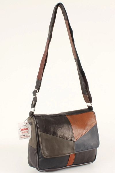 fubileather Geantă Messenger Carmen din piele naturală, multicoloră, 24x20