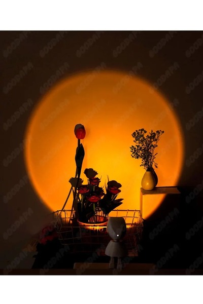Canderel Astronot Gün Batımı Lamba Günbatımı Işıklı Sunset Lamba 180 Derece Dönebilen Ortam Işığı