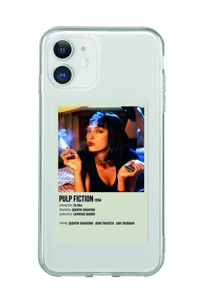 Magic Ring iPhone 11 Compatible Pulp Fiction Minimalist Poster Patterned Tran...