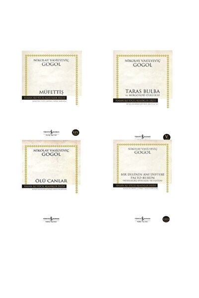 TÜRKİYE İŞ BANKASI KÜLTÜR YAYINLARI Taras Bulba - Ölü Canlar - Müfettiş - Bir Delinin Anı Defteri / 4 kitap set - Gogol