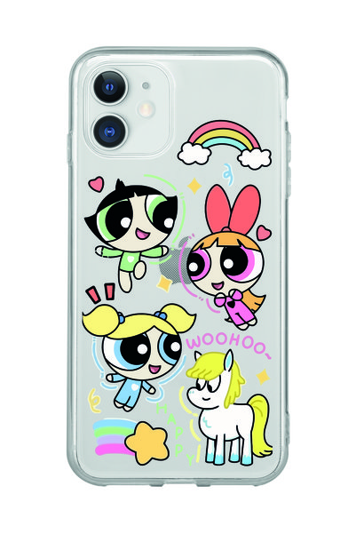 Magic Ring حافظة هاتف شفافة منقوشة متوافقة مع هاتف Iphone 11 Powerpuff Girls