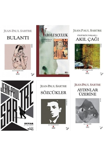 Can Yayınları Bulantı - Duvar - Sözcükler - Varoluşçuluk - Aydınlar Üzerine - Akıl Çağı /6 Kitap- Jean Paul Sartre