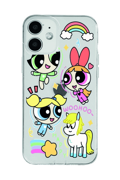 Magic Ring حافظة هاتف شفافة منقوشة متوافقة مع هاتف Iphone 12 Powerpuff Girls
