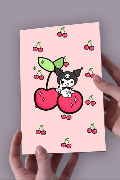 Namgo دفتر ملاحظات غير مبطن مقاس A5 من Kuromi Cherry Collage (50 ورقة) خاص بالعام الجديد