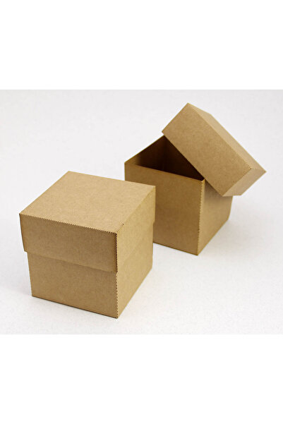 Tasarım Şeker 9 x 9 x 9 cm Kapaklı Kraft Karton Kutu - 25 Adet